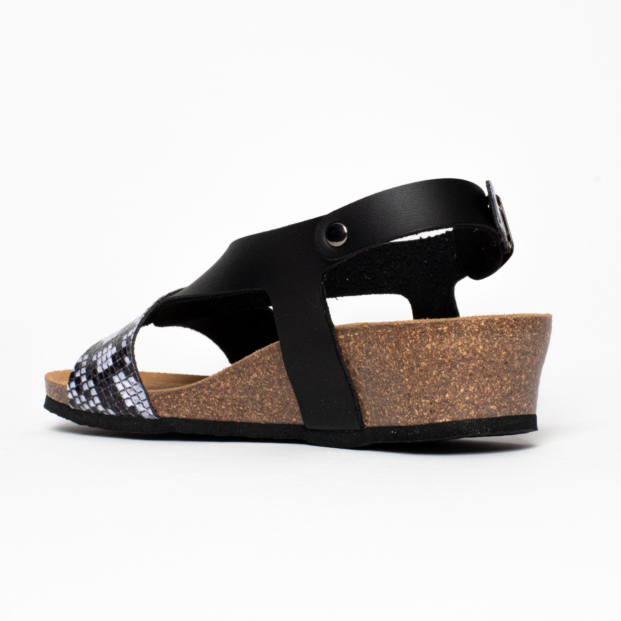 Salamanca Black Wedge and Semi-Wedge Sandals