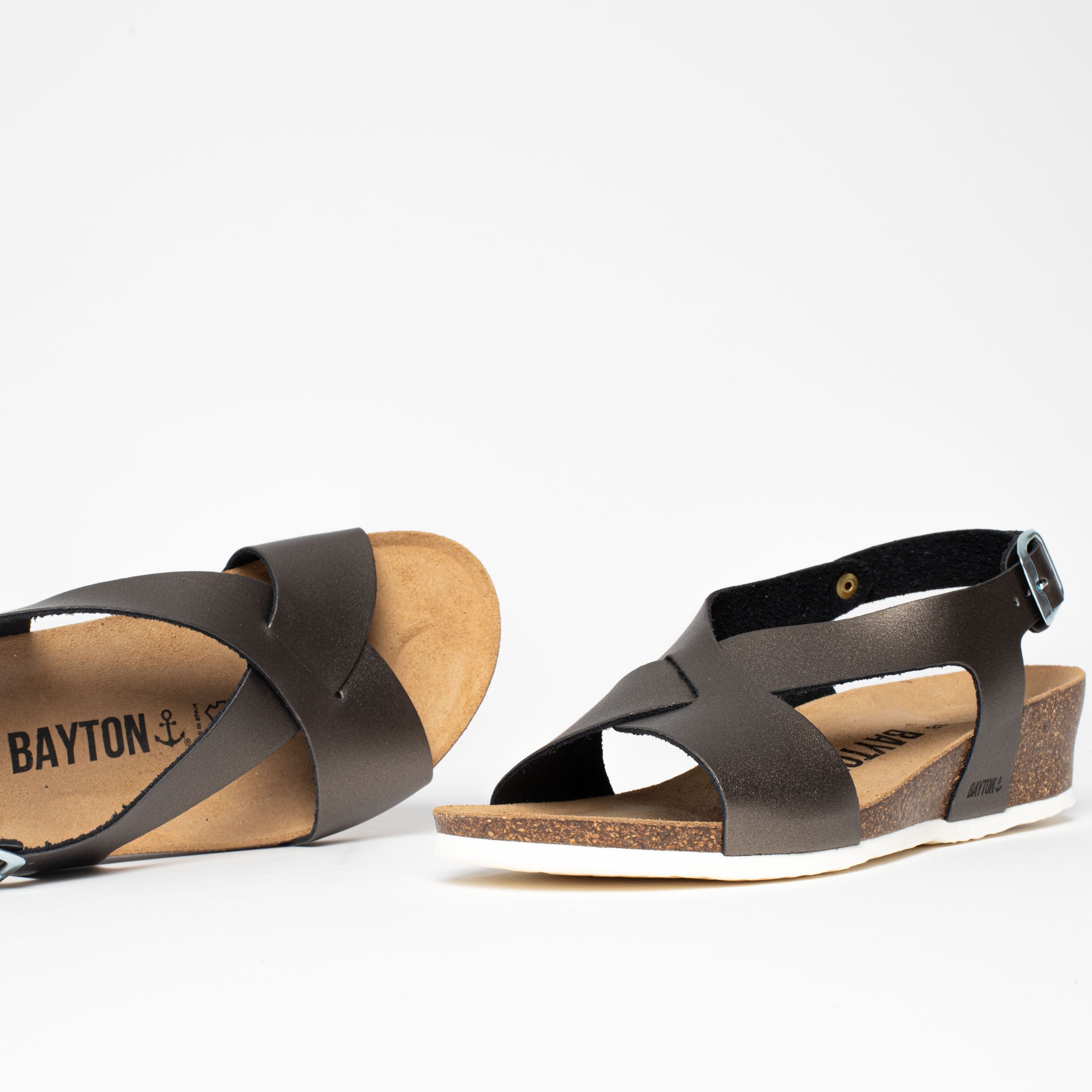 Salamanca Anthracite Wedge and Semi-Wedge Sandals