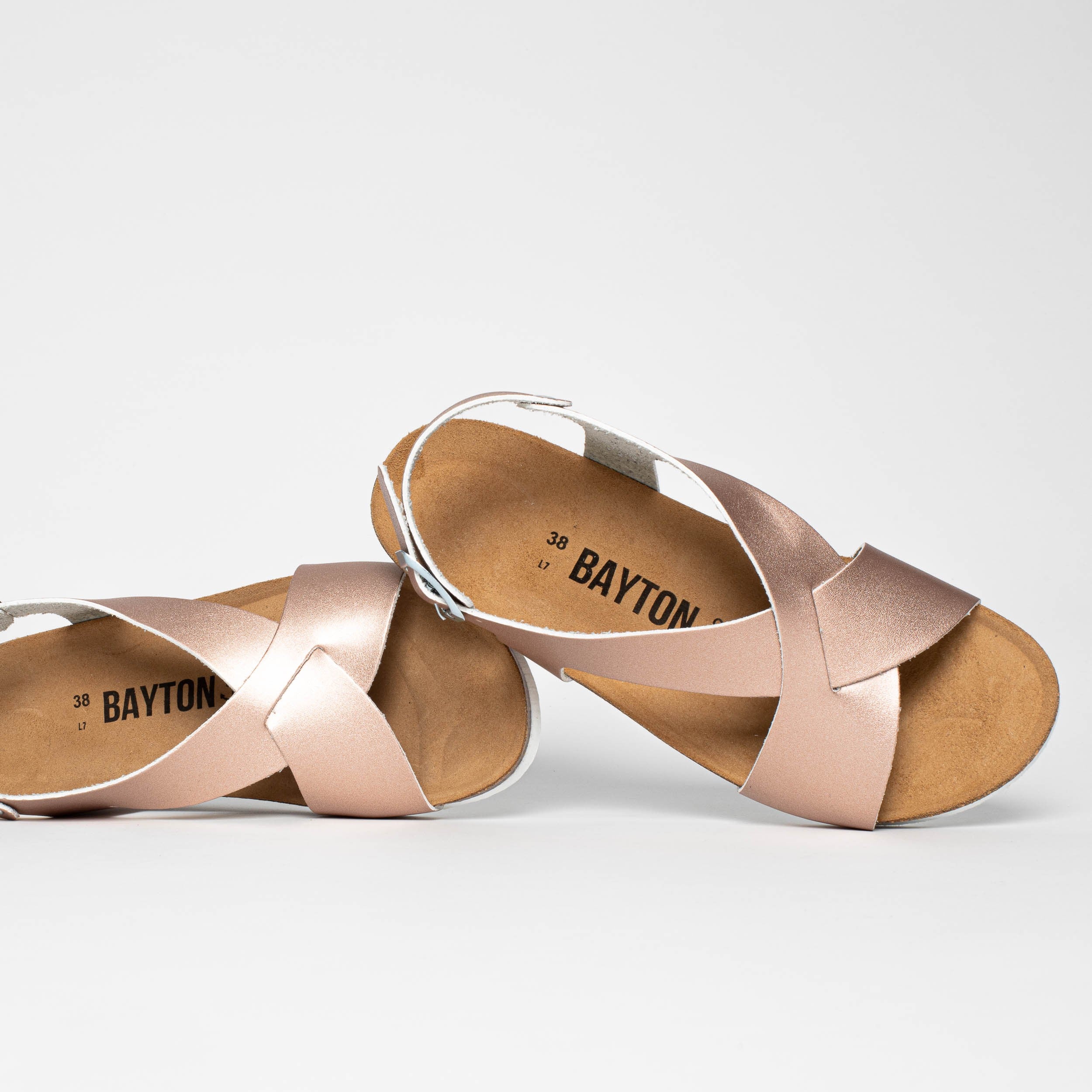 Salamanca Rose Gold Wedge and Semi-Wedge Sandals