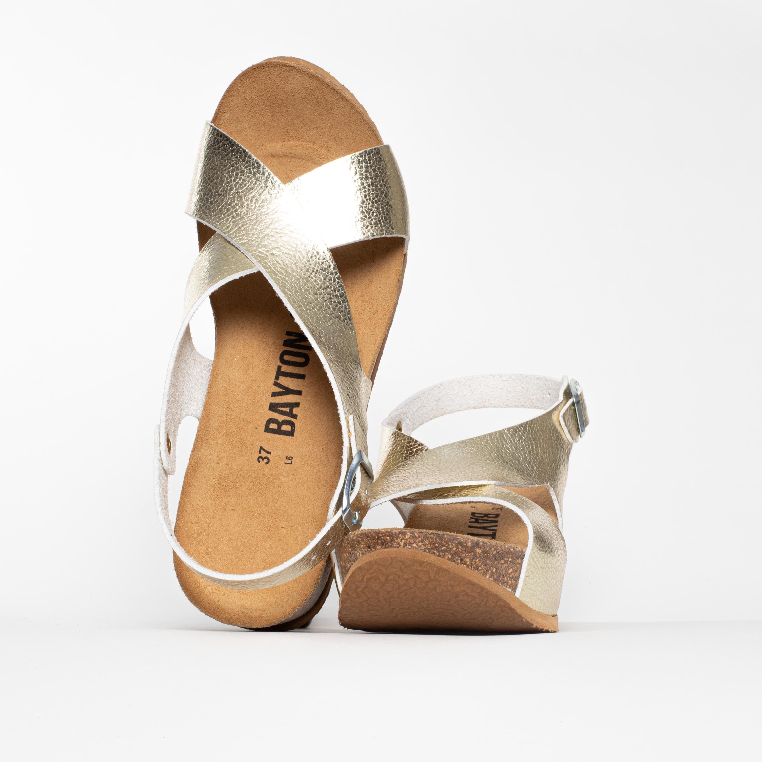 Rea Light Gold Wedge and Semi-Wedge Sandals