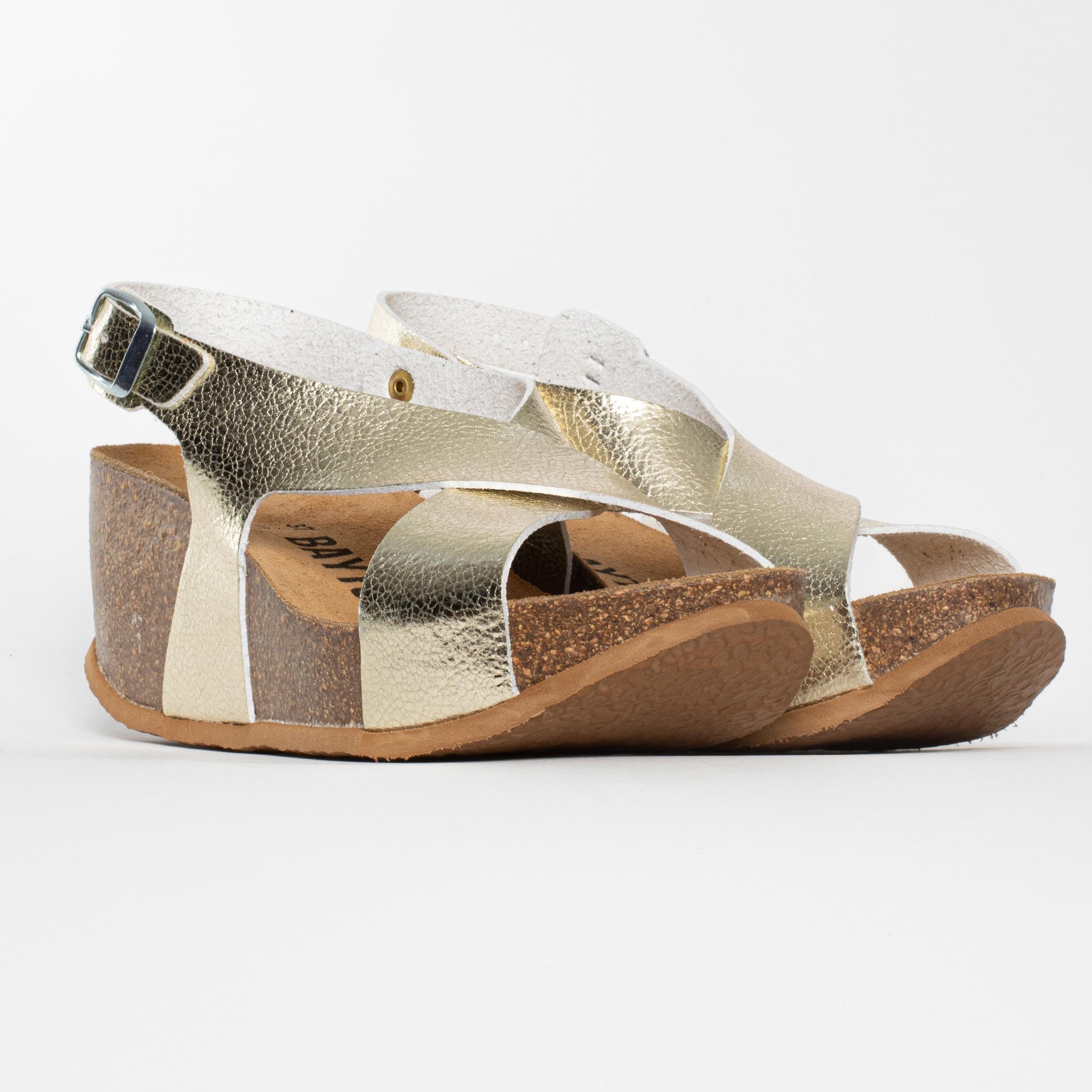 Rea Light Gold Wedge and Semi-Wedge Sandals