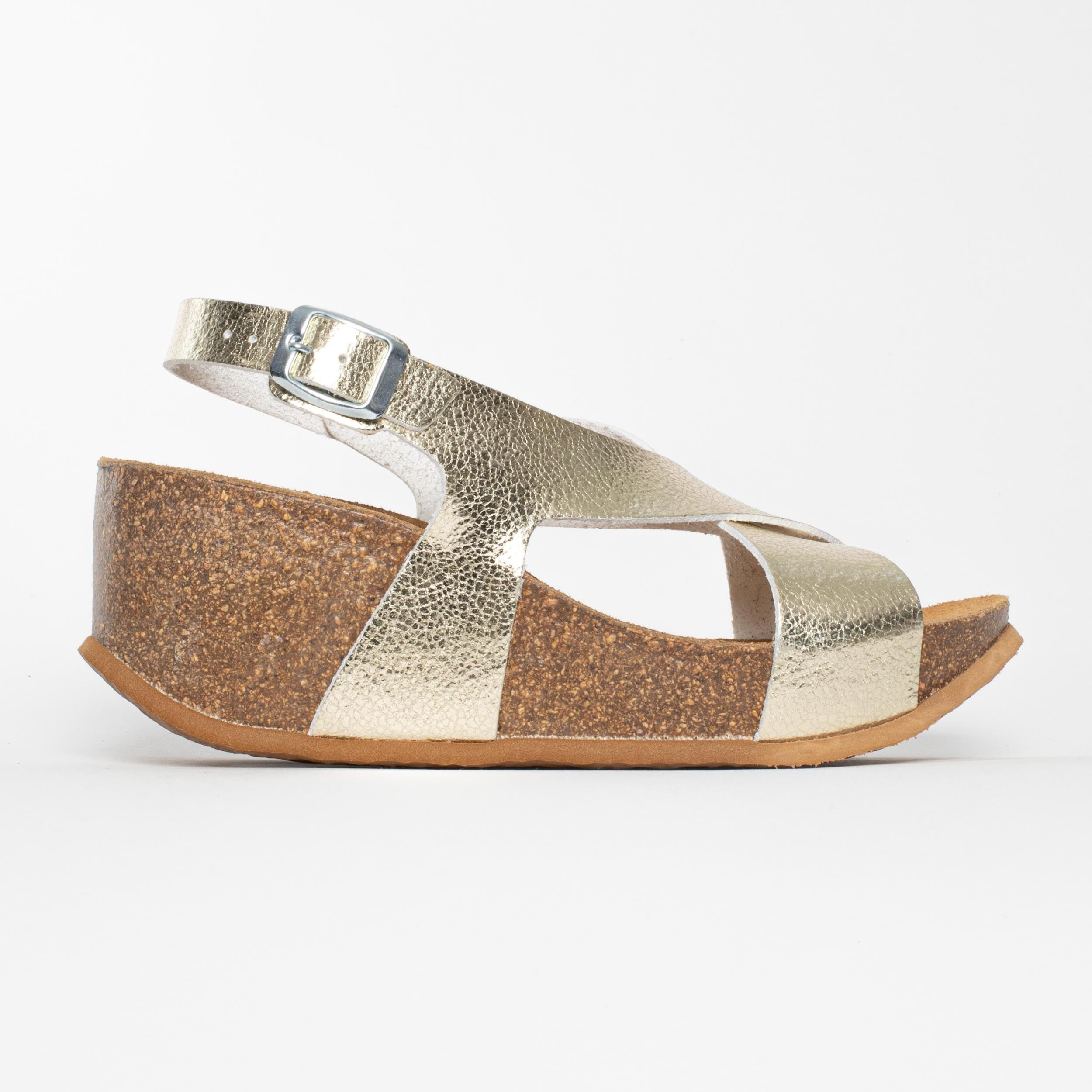 Rea Light Gold Wedge and Semi-Wedge Sandals