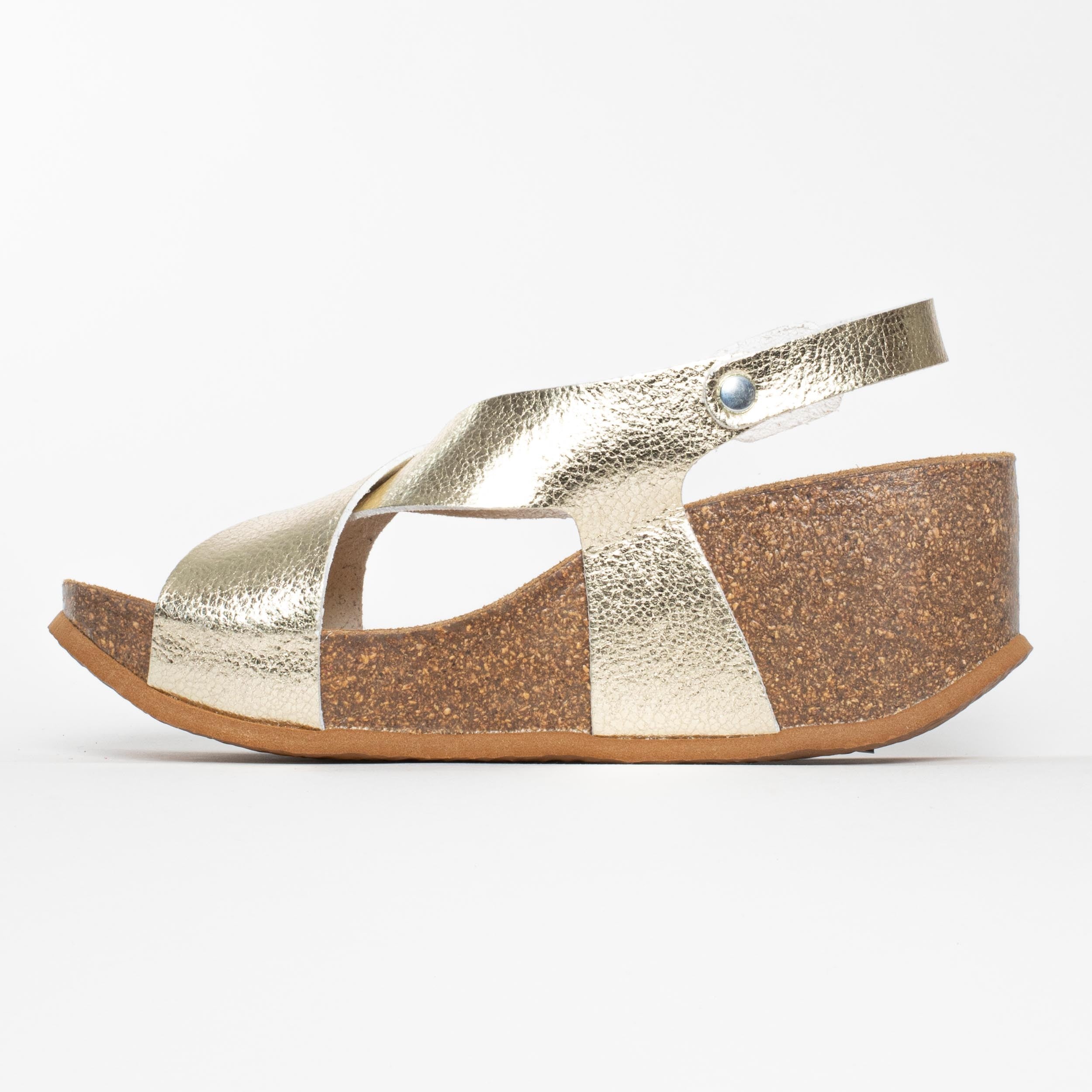 Rea Light Gold Wedge and Semi-Wedge Sandals