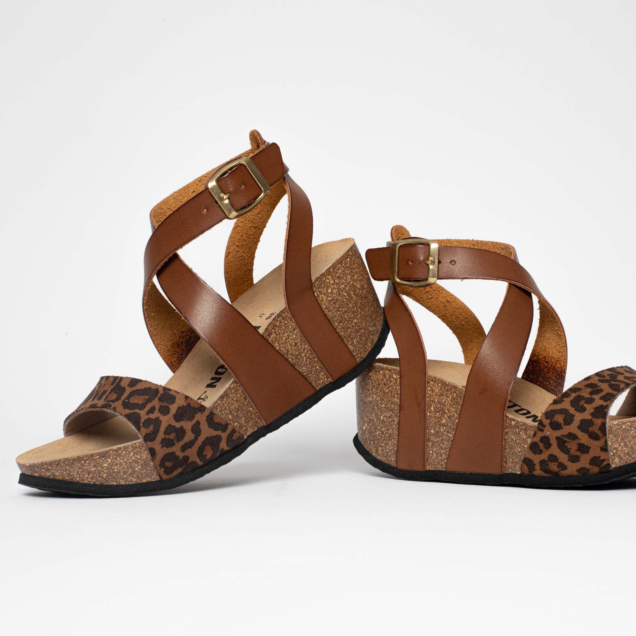 Pampelune Leopard Wedge and Semi-Wedge Sandals