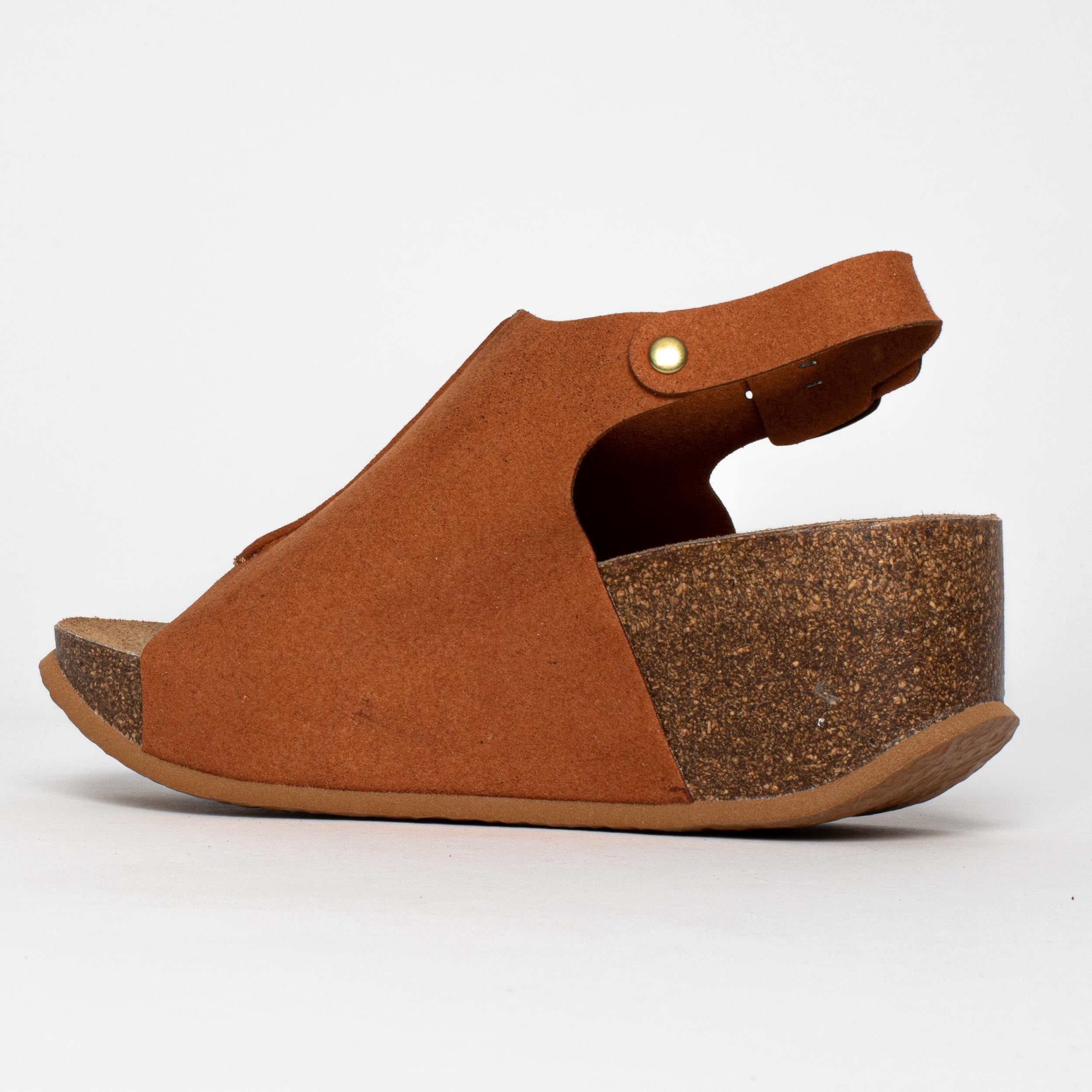 Cruz Tan Wedge and Semi-Wedge Sandals