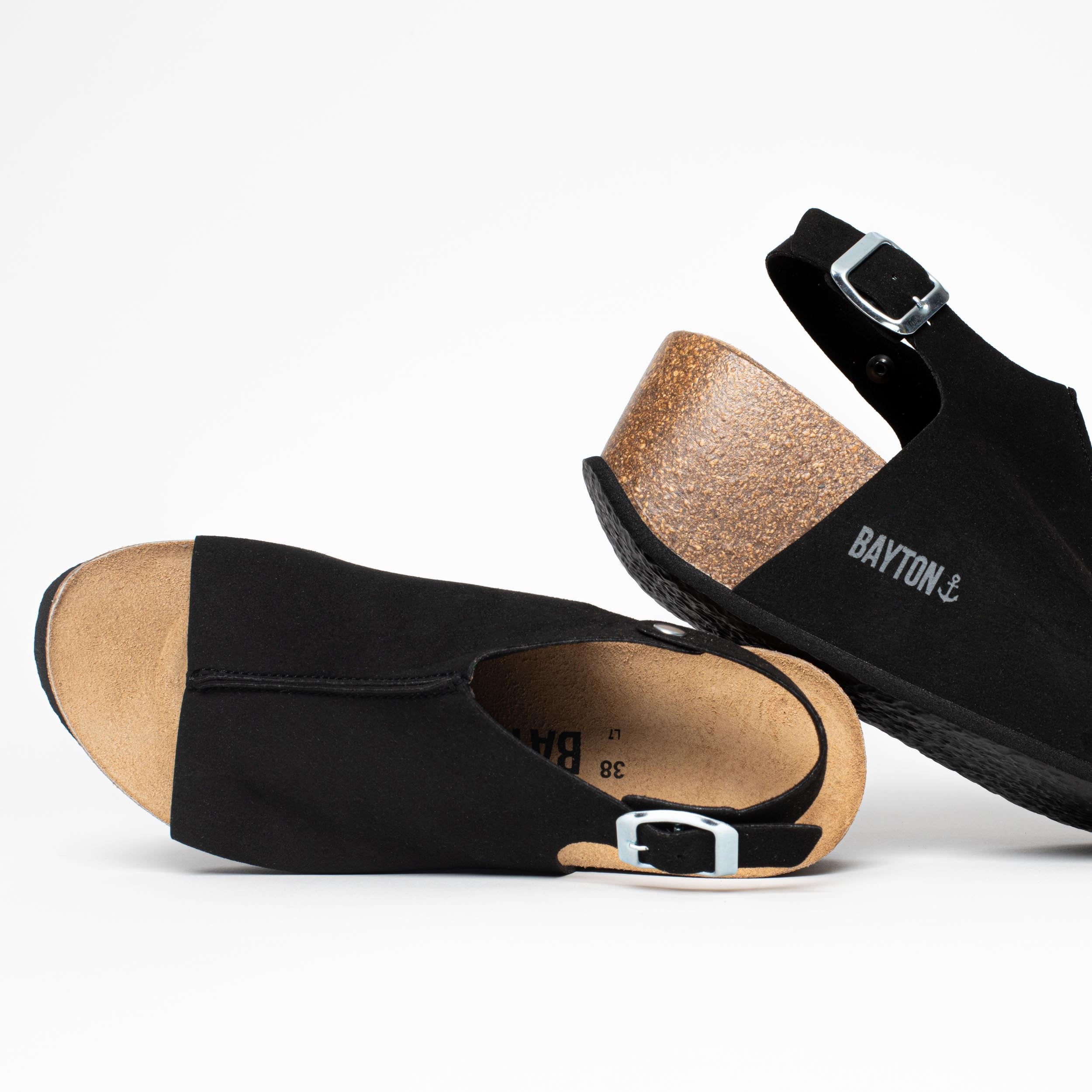 Cruz Black Wedge and Semi-Wedge Sandals