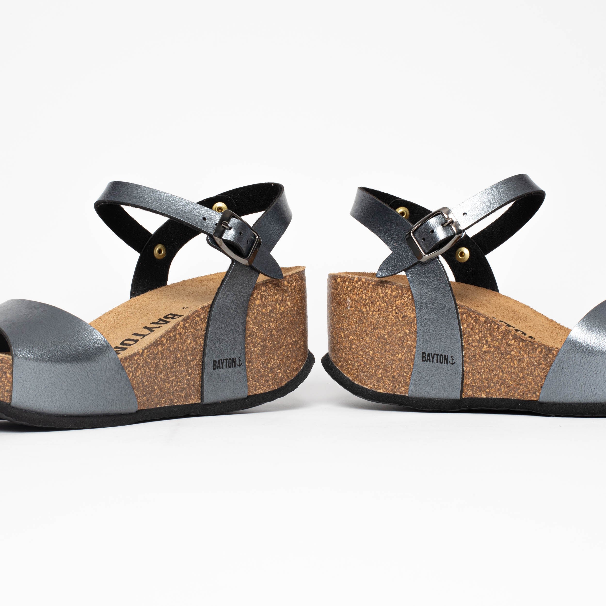 Maya Pewter Wedge and Semi-Wedge Sandals