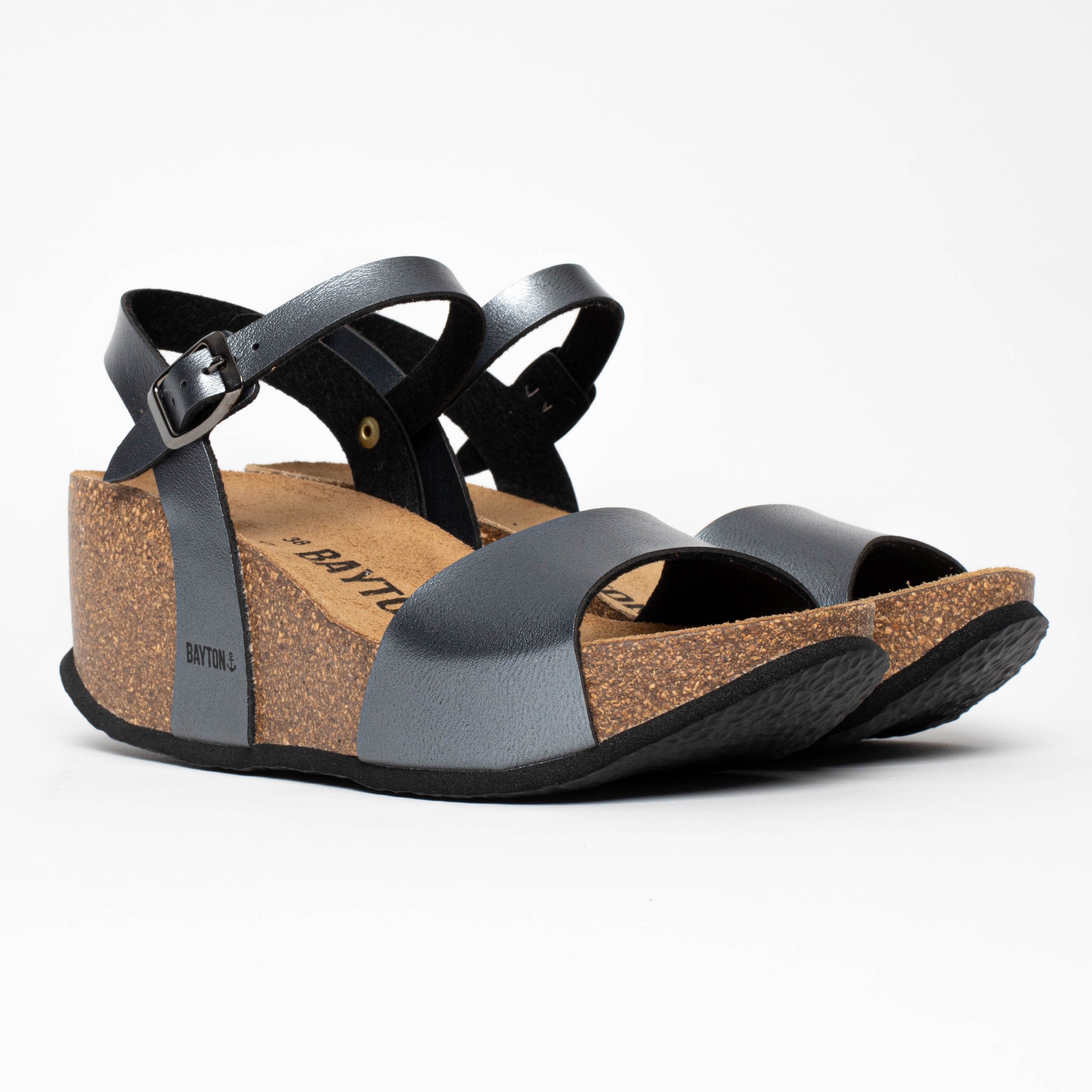 Maya Pewter Wedge and Semi-Wedge Sandals