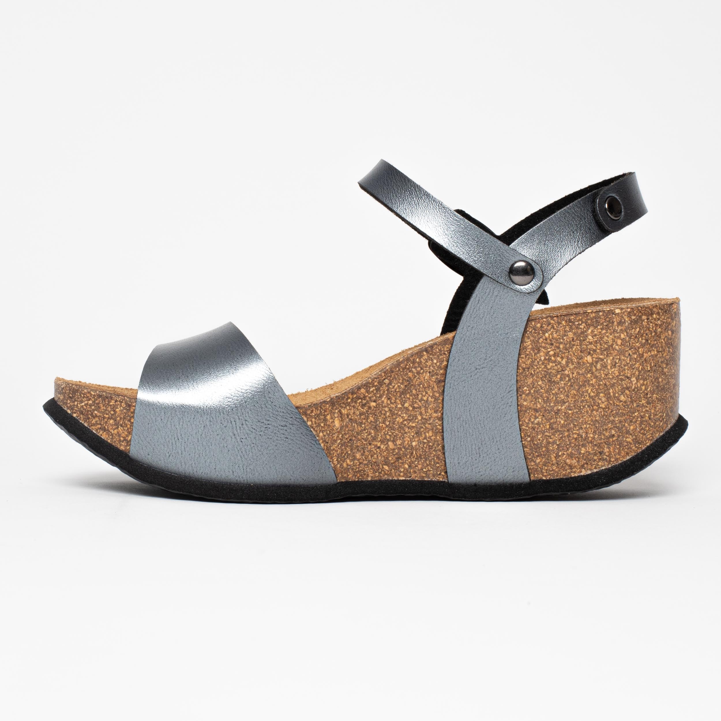 Maya Pewter Wedge and Semi-Wedge Sandals