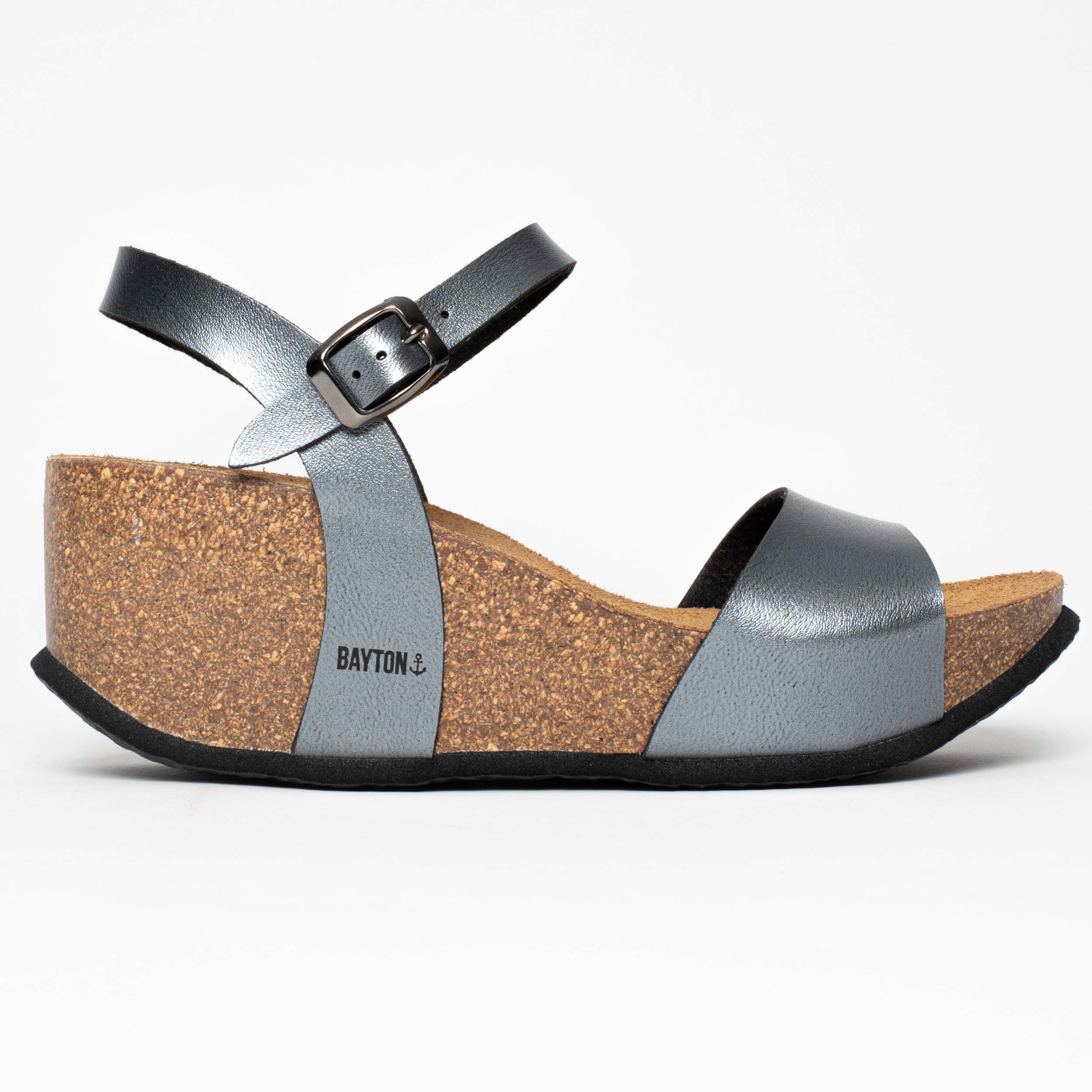 Maya Pewter Wedge and Semi-Wedge Sandals