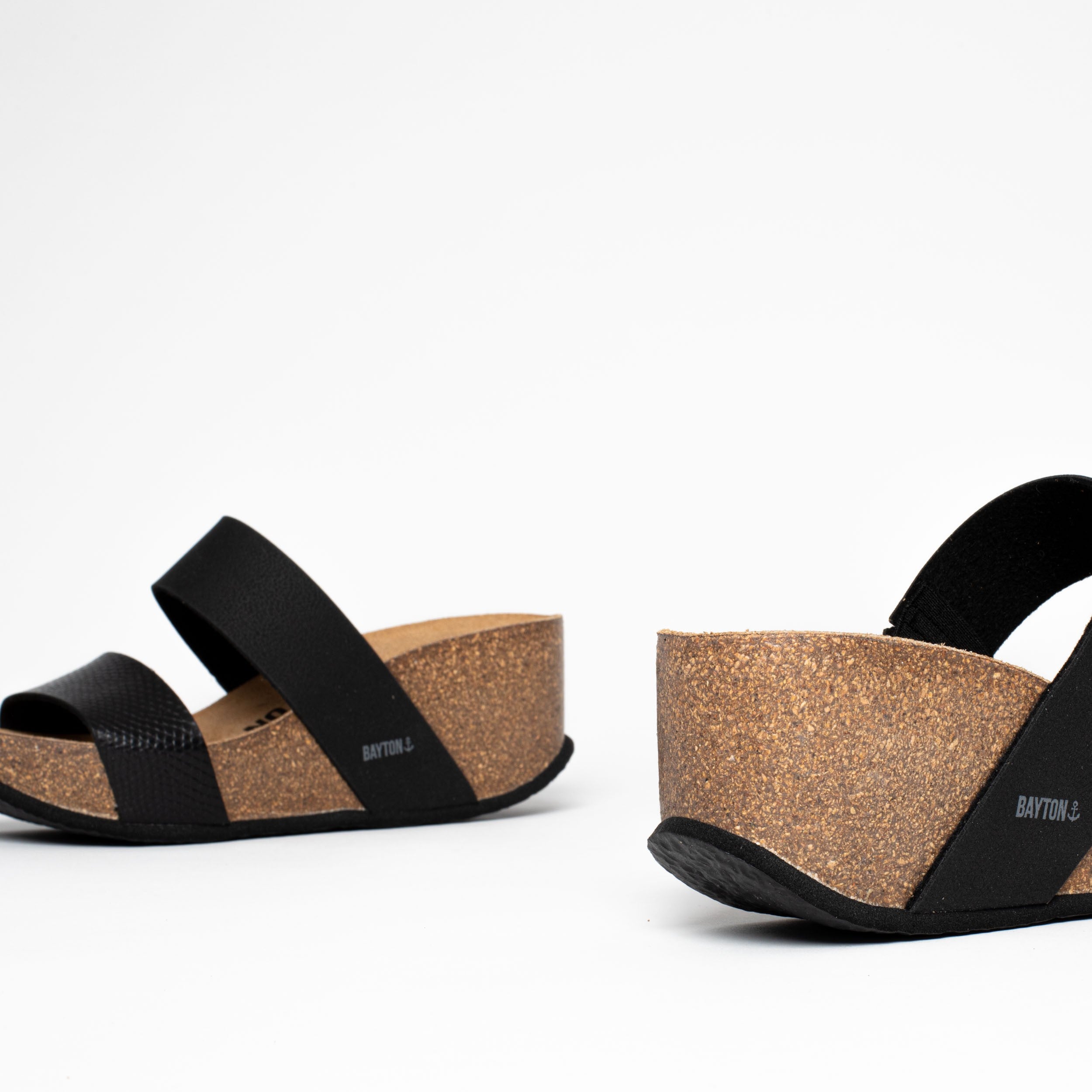 Philomene Black Wedge and Semi-Wedge Sandals