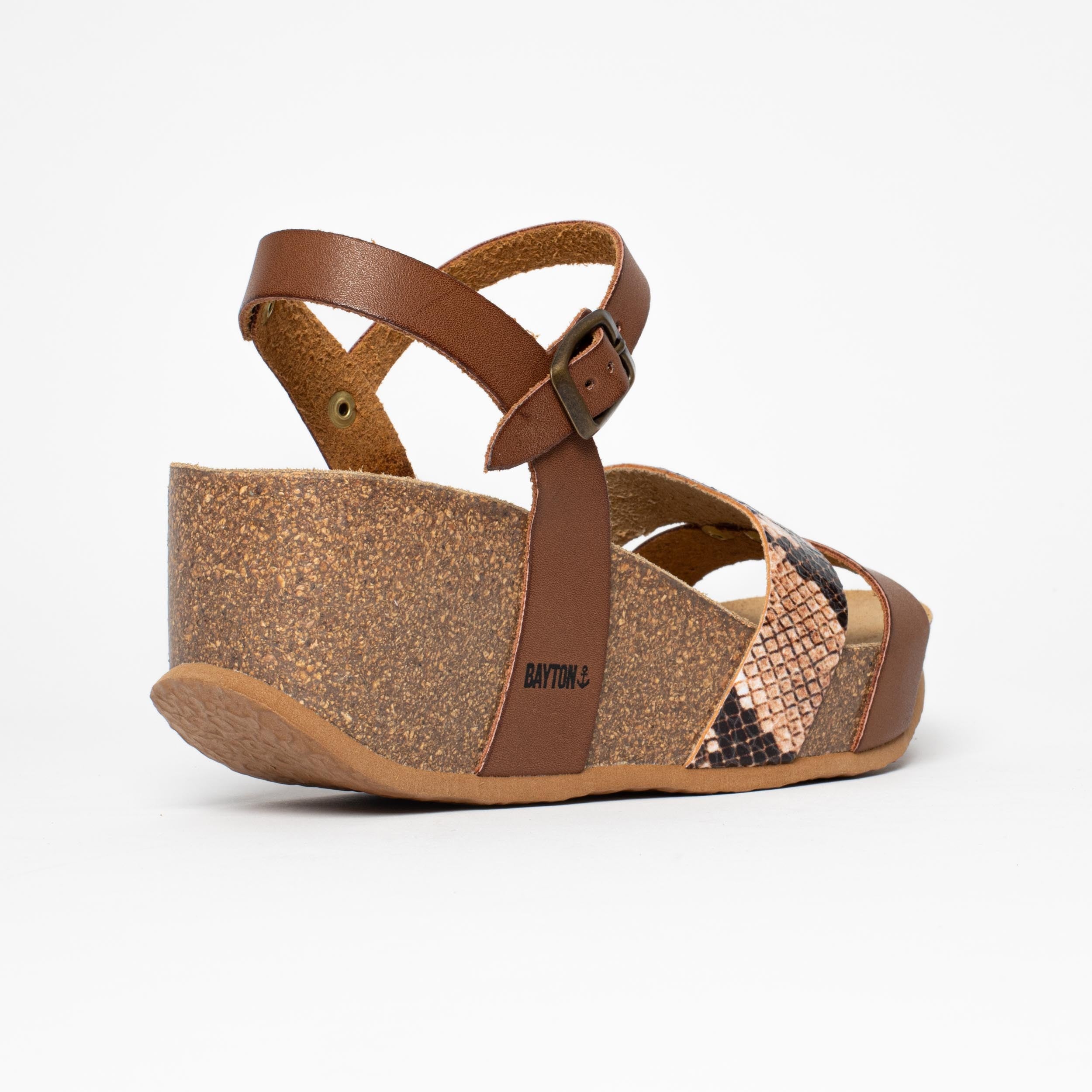 Leonie Beige and Python Wedge and Semi-Wedge Sandals