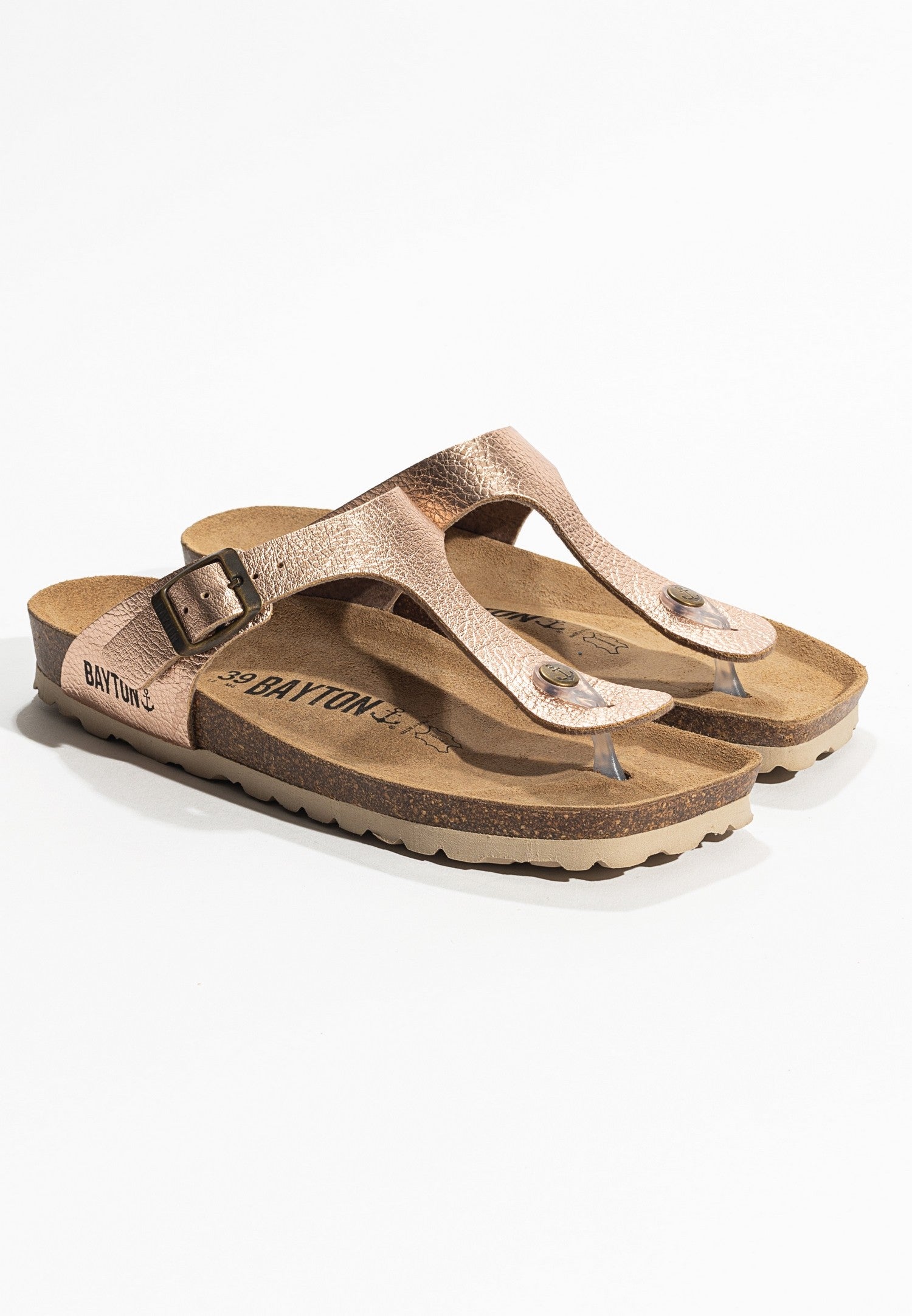 Cordoba Rose Gold Toe Post Sandals