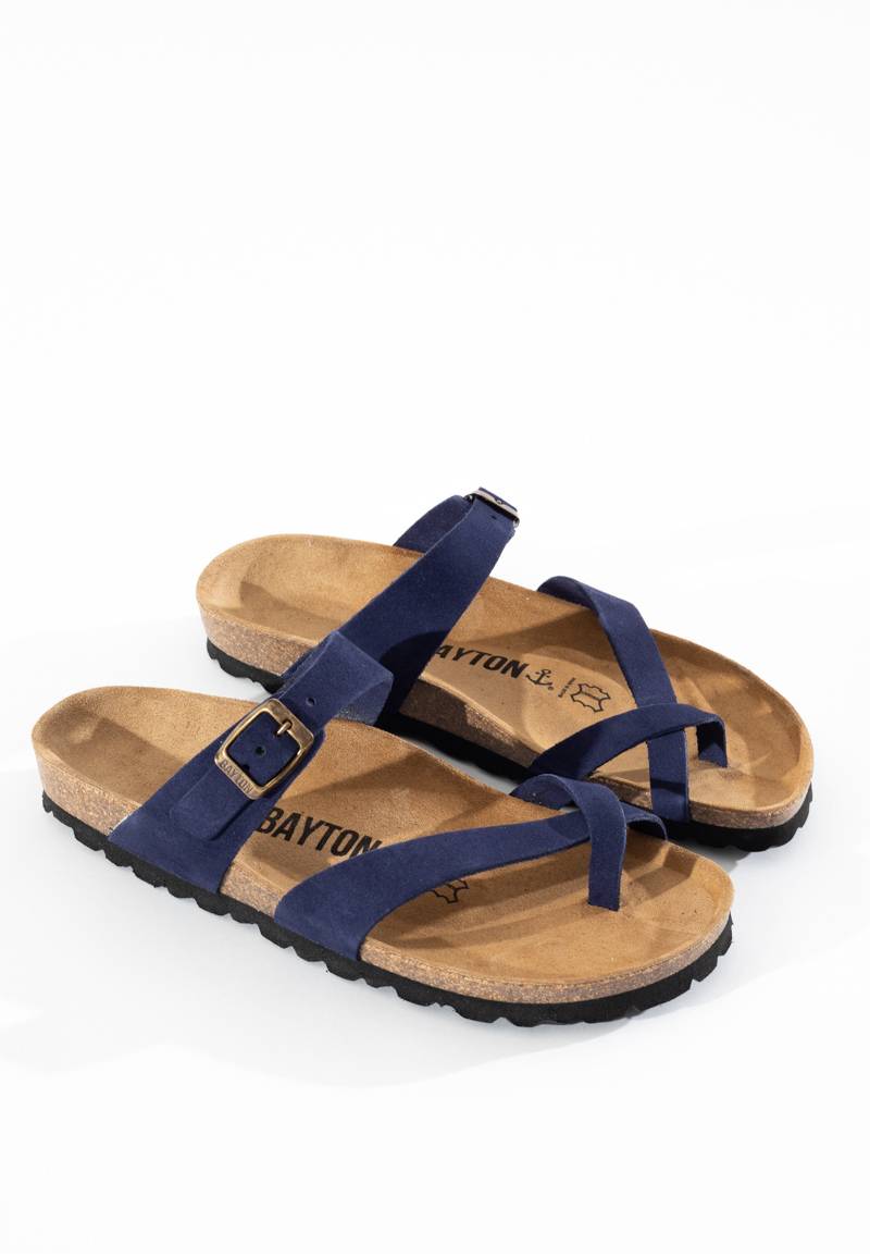 Diane Navy Blue Toe-Thong Sandals