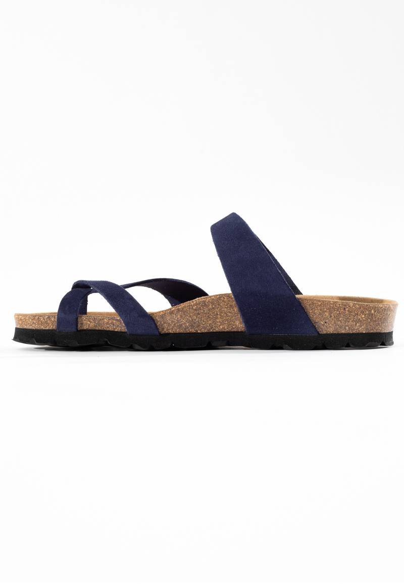 Diane Navy Blue Toe-Thong Sandals