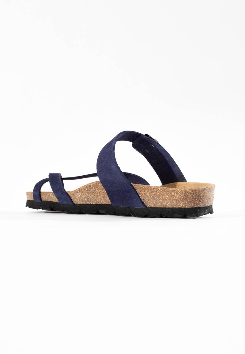 Diane Navy Blue Toe-Thong Sandals