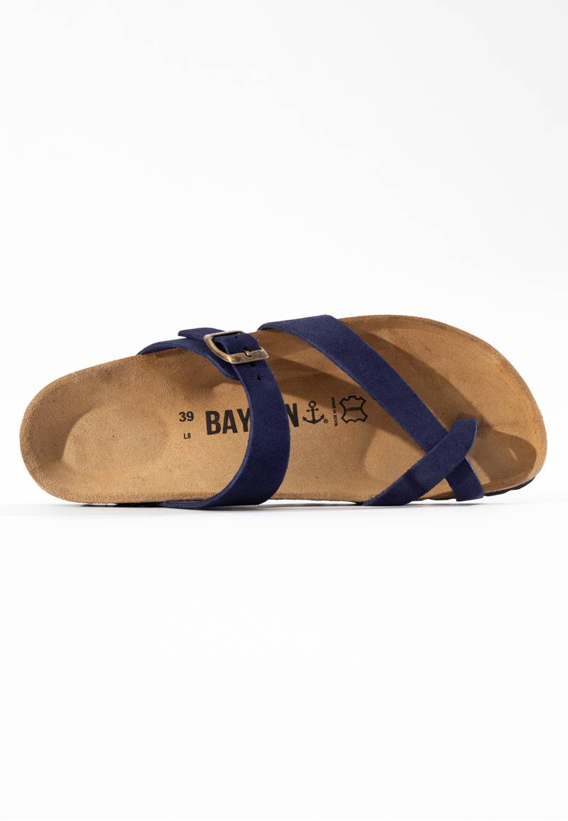 Diane Navy Blue Toe-Thong Sandals