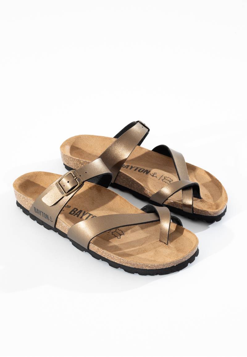 Diane Bronze Toe-Strap Sandals