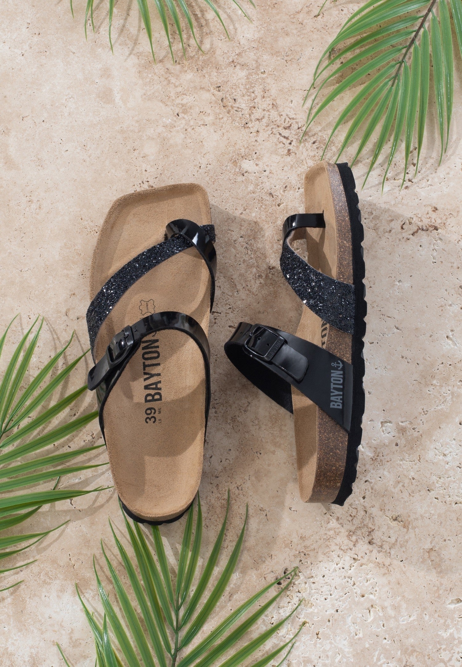 Sandalias Diane Negro y purpurina