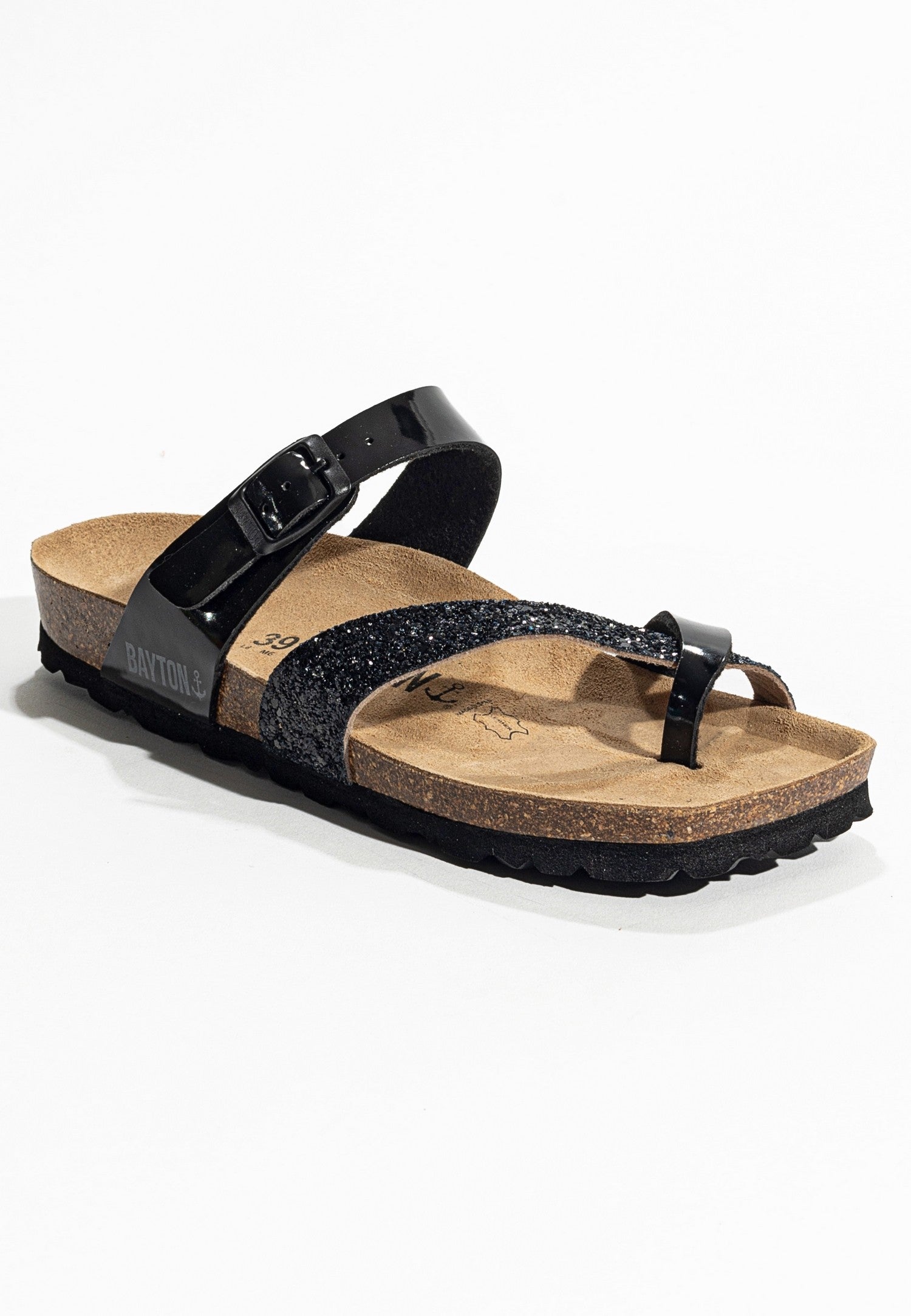 Sandalias Diane Negro y purpurina