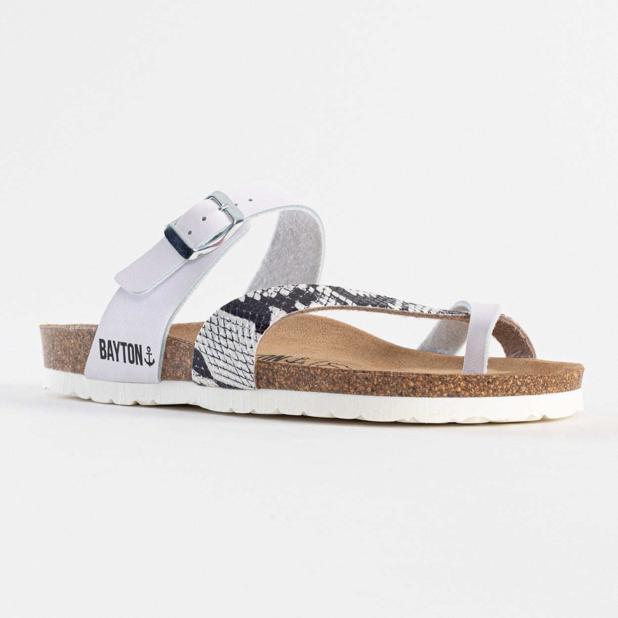 Sandalias con puntera Diane en blanco y plateado