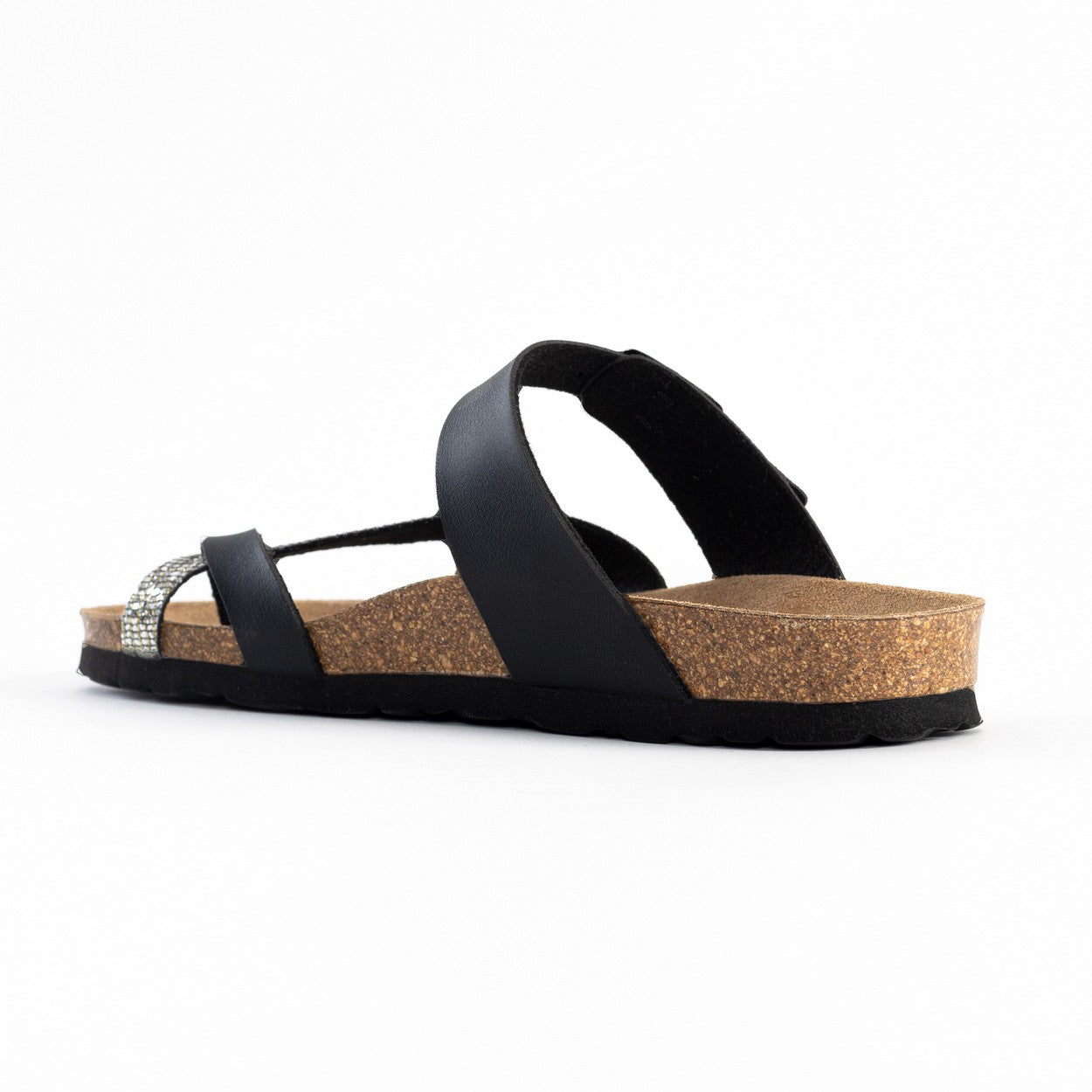 Diane Anthracite and Black Toe-Thong Sandals