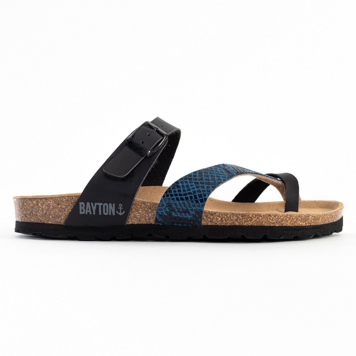 Diane Black and Blue Toe-Thong Sandals