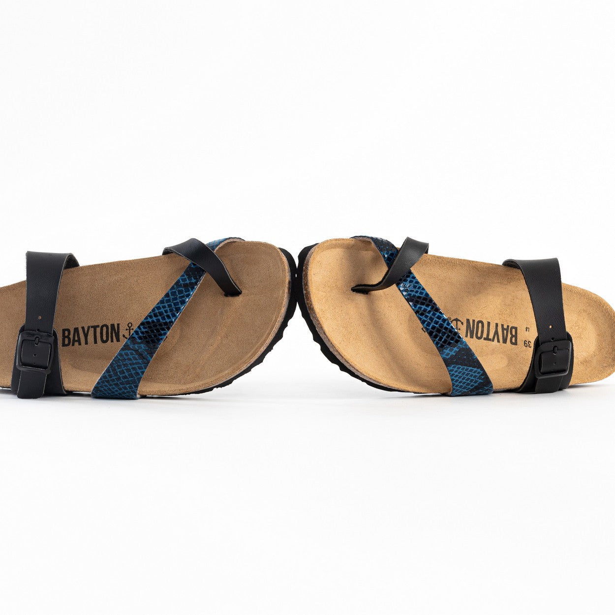 Diane Black and Blue Toe-Thong Sandals