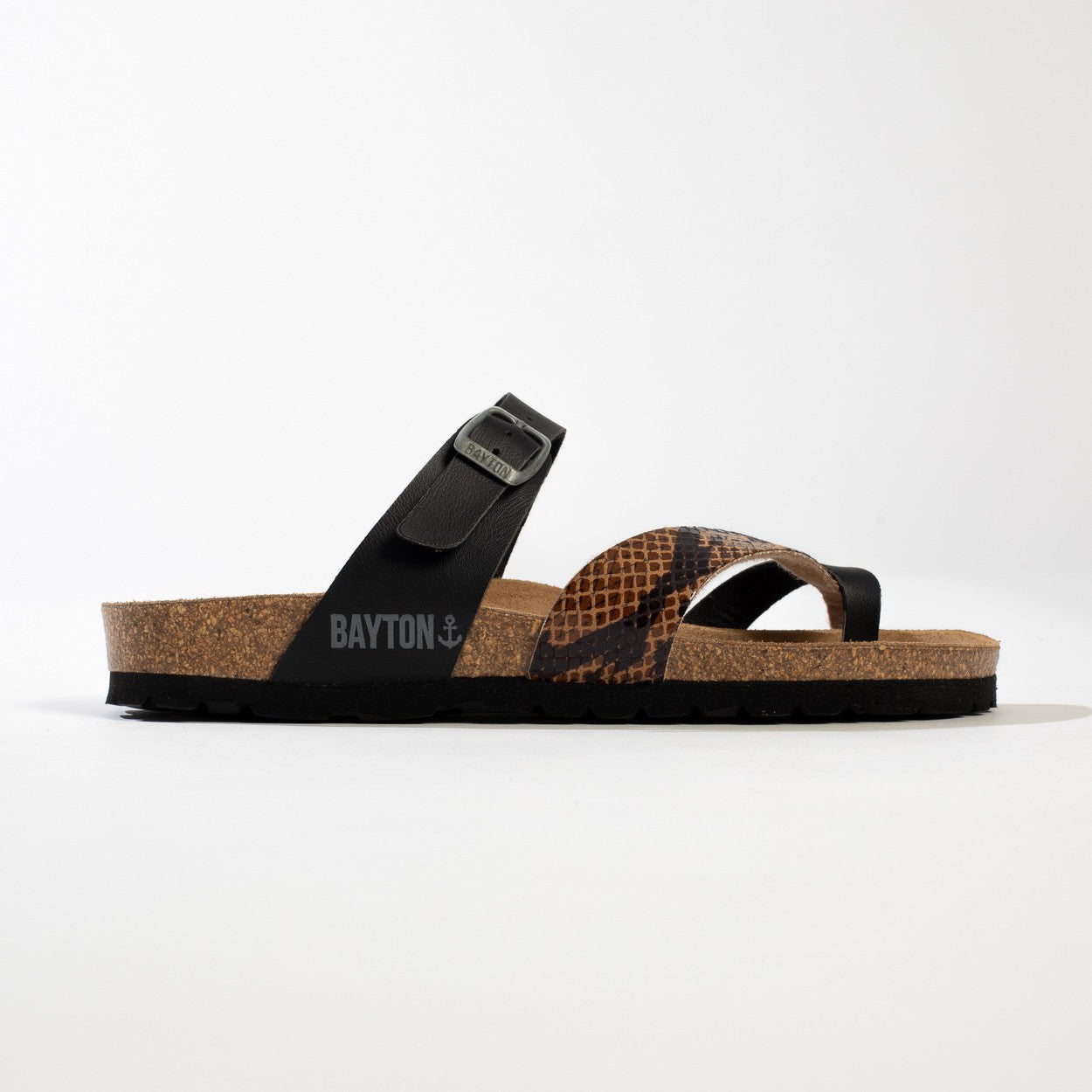 Diane Black and Brown Toe Post Sandals