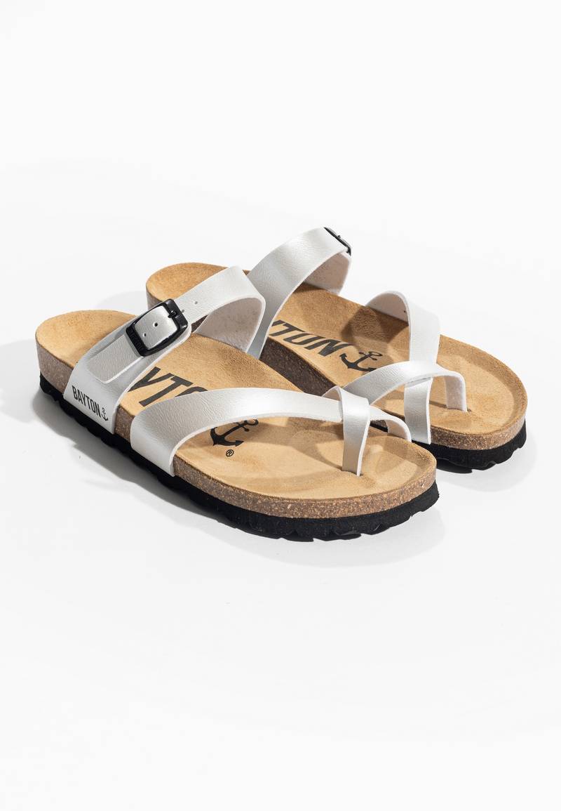 Diane Light Silver Toe-Thong Sandals