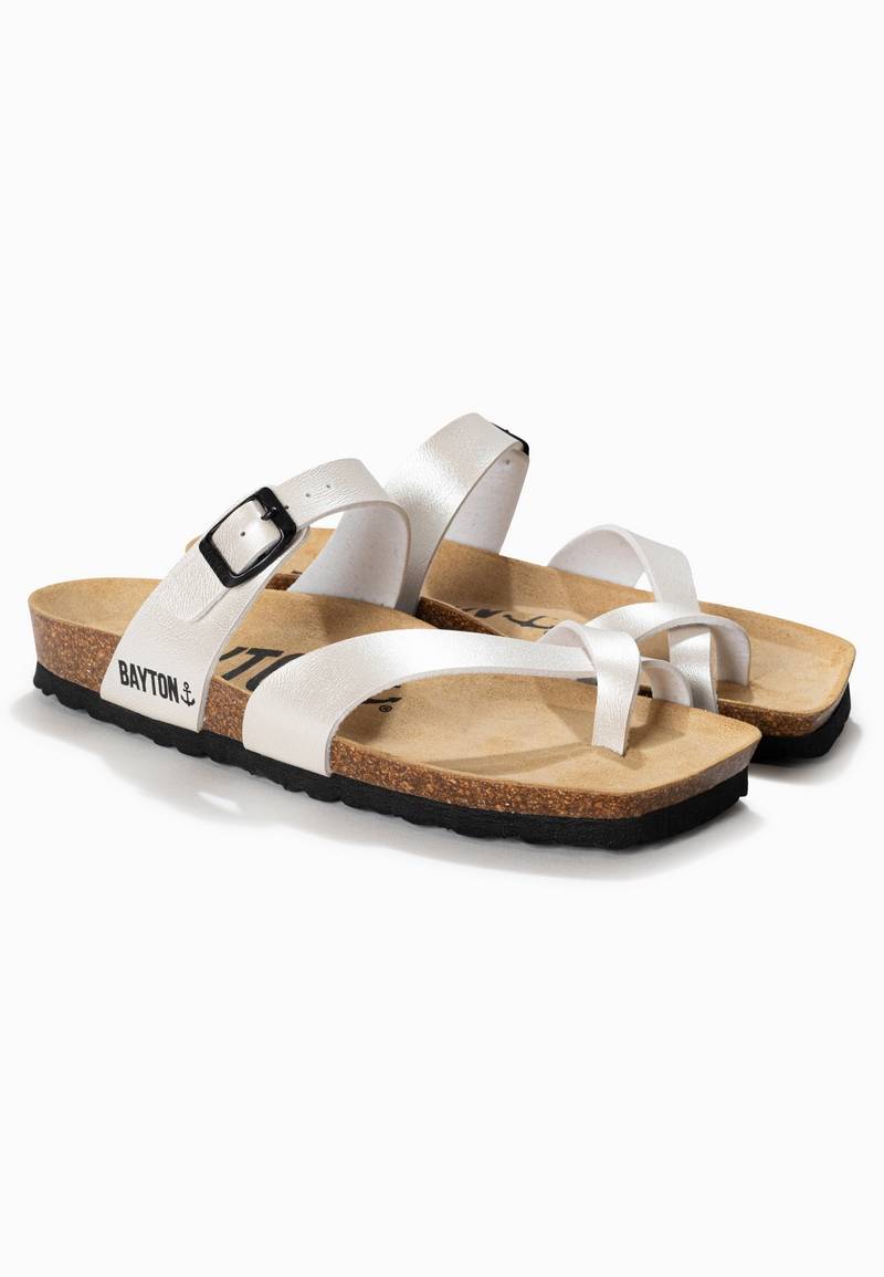 Diane Light Silver Toe-Thong Sandals