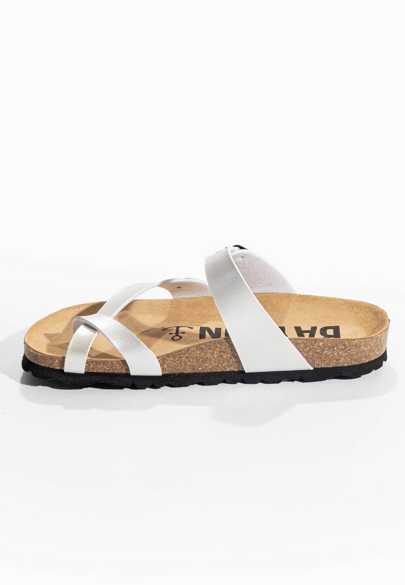 Diane Light Silver Toe-Thong Sandals