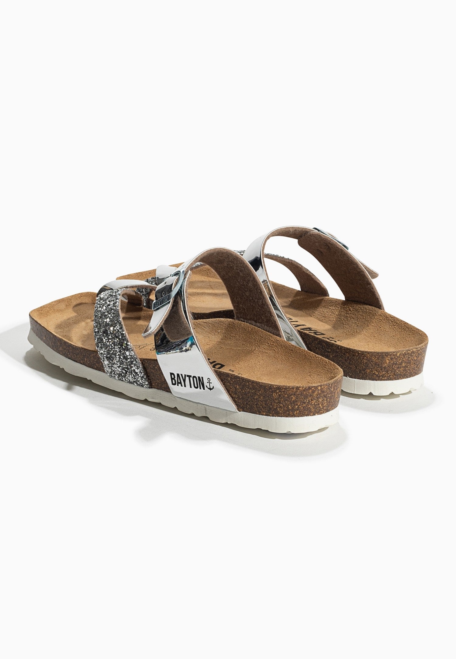 Sandalias Diane plateadas y brillantes