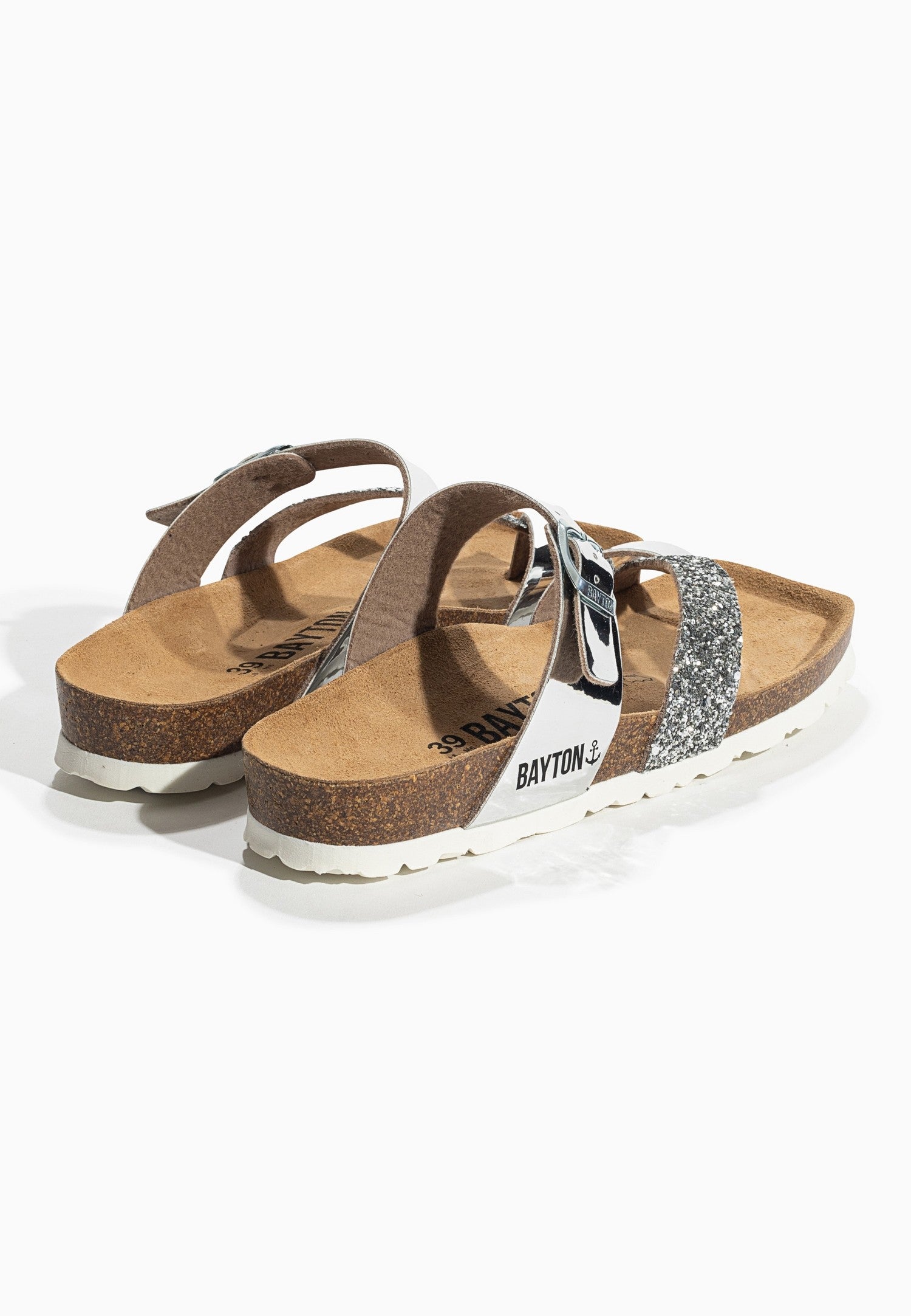 Sandalias Diane plateadas y brillantes