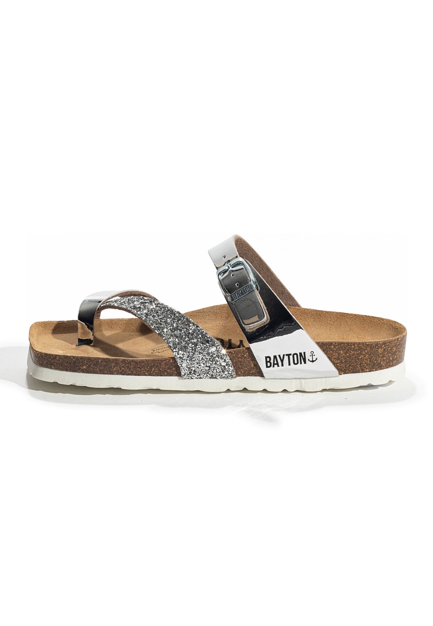 Sandalias Diane plateadas y brillantes