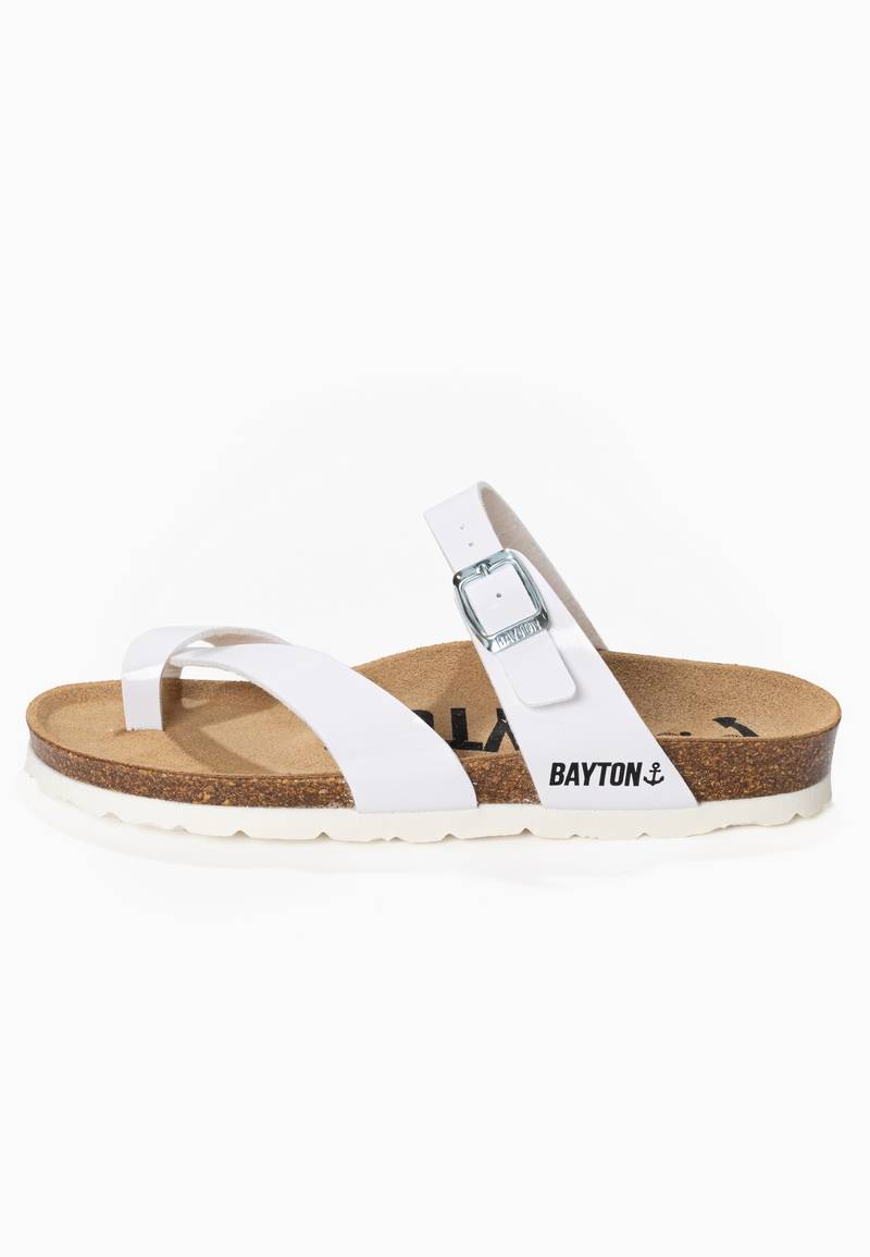 Diane White Toe-Strap Sandals