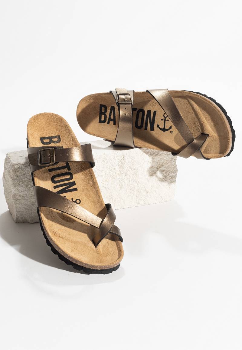 Diane Bronze Toe-Strap Sandals