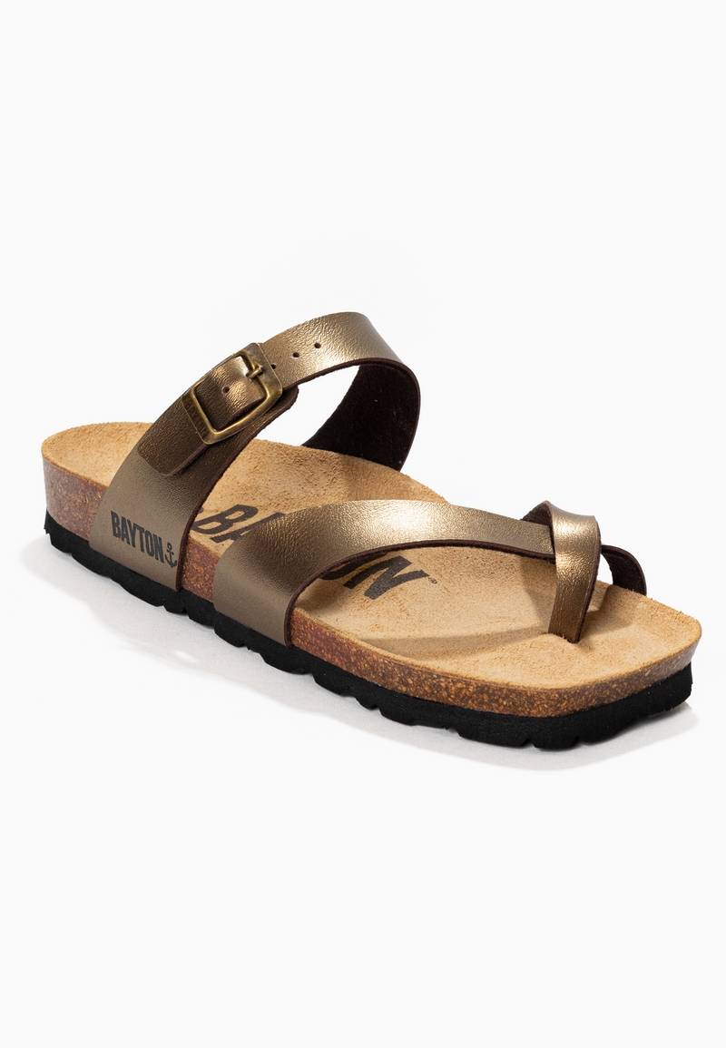 Diane Bronze Toe-Strap Sandals