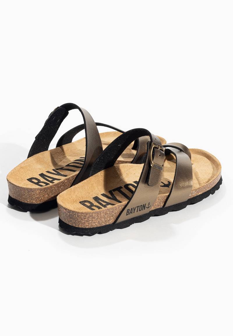 Diane Bronze Toe-Strap Sandals