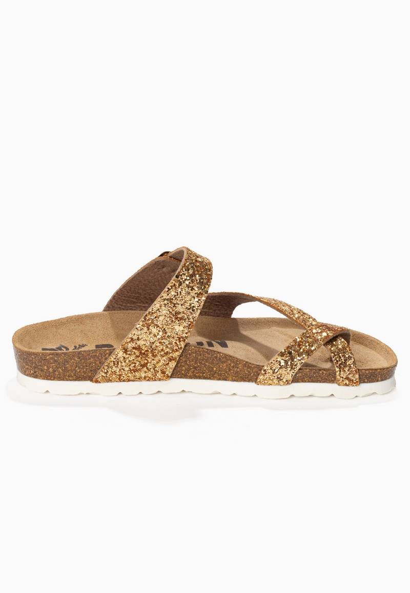 Sandalias Diane doradas con purpurina