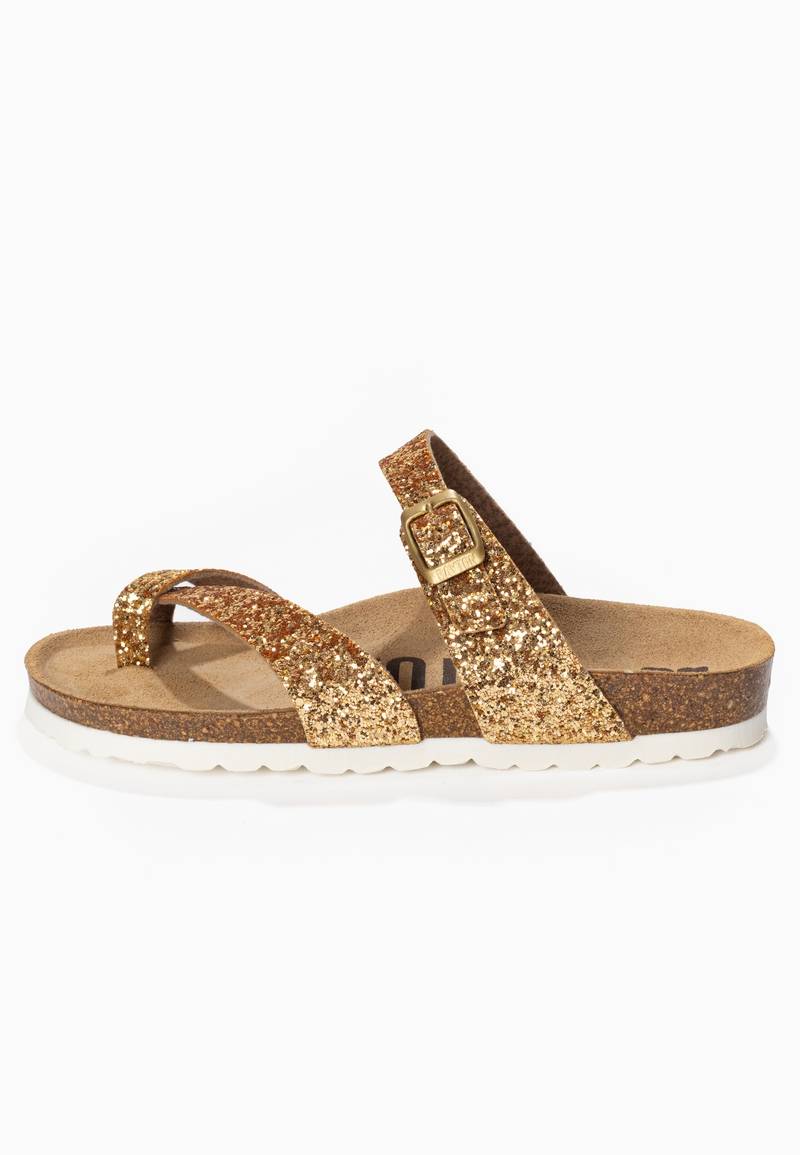 Diane Gold Glittery Toe Post Sandals