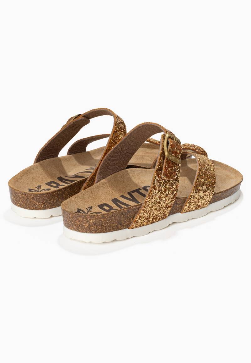 Diane Gold Glittery Toe Post Sandals