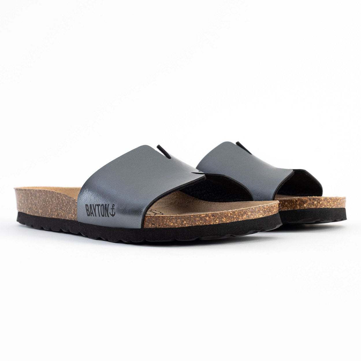 Djilian Anthracite 1 Strap Sandals