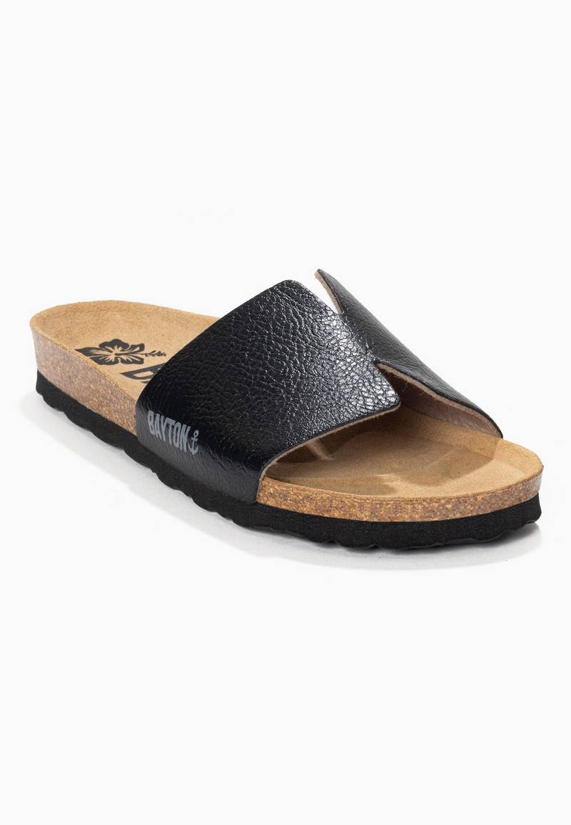 Djilian Black 1 Strap Sandals