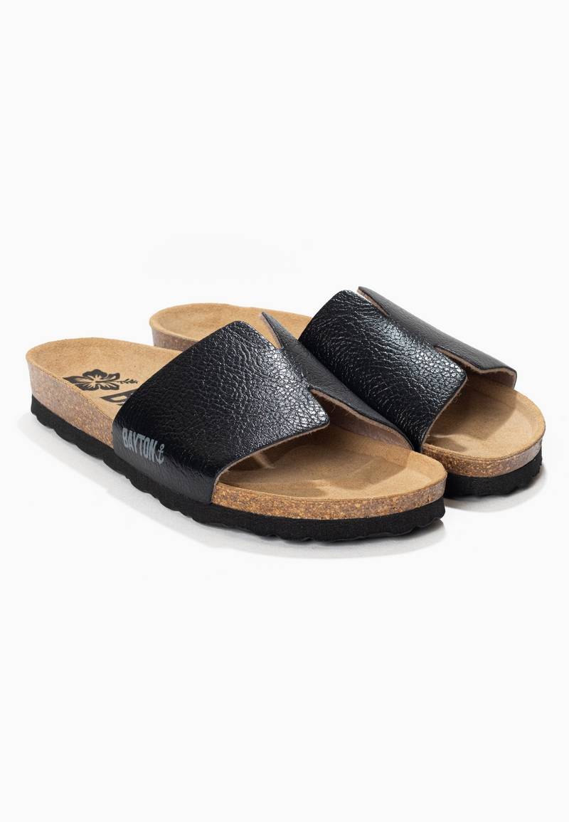 Djilian Black 1 Strap Sandals