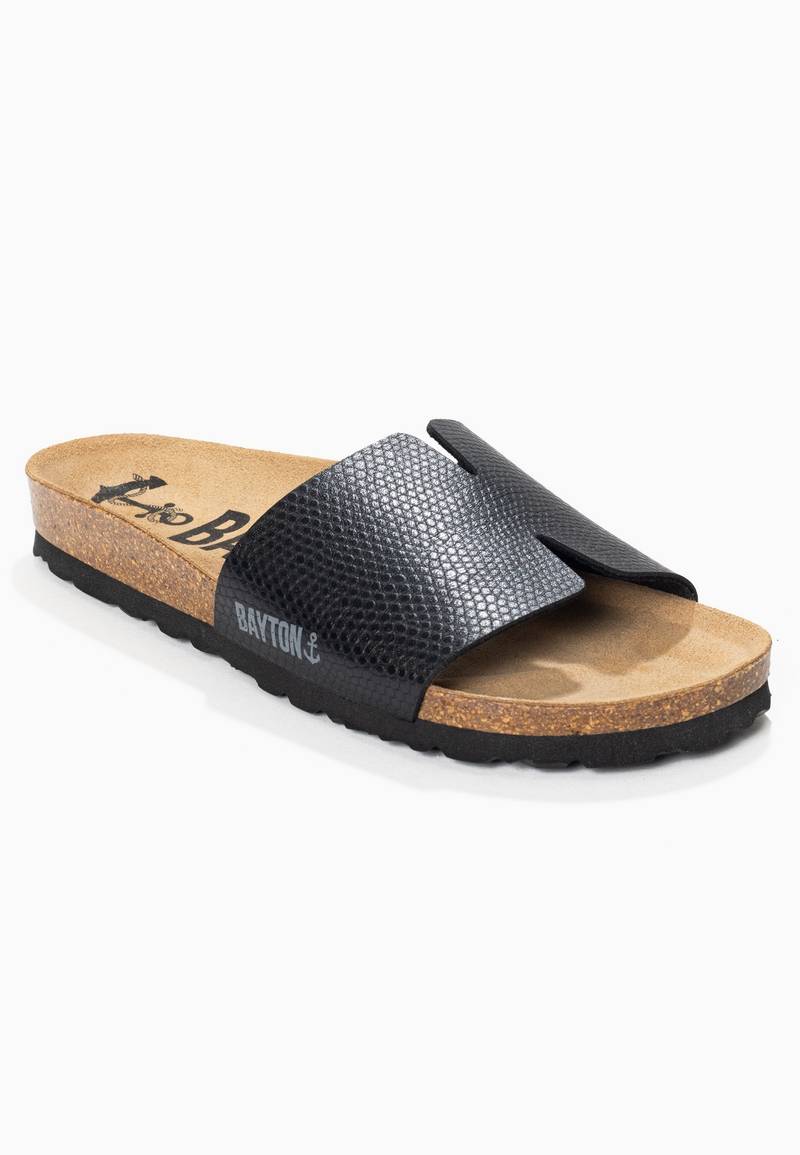 Djilian Black 1 Strap Sandals