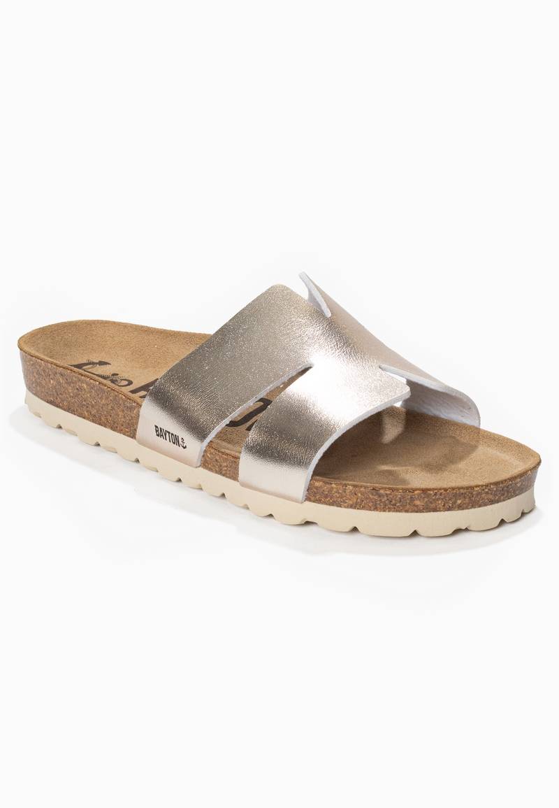 Djone Gold 1 Strap Sandals