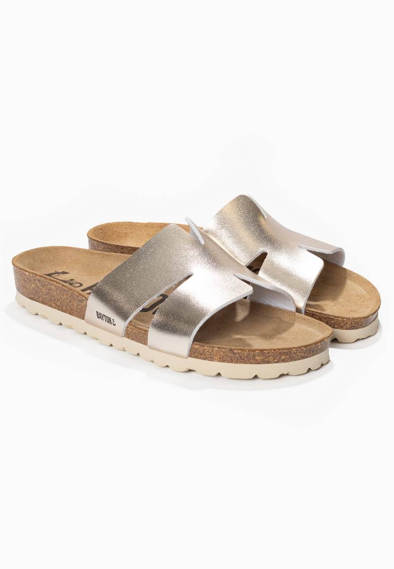 Djone Gold 1 Strap Sandals