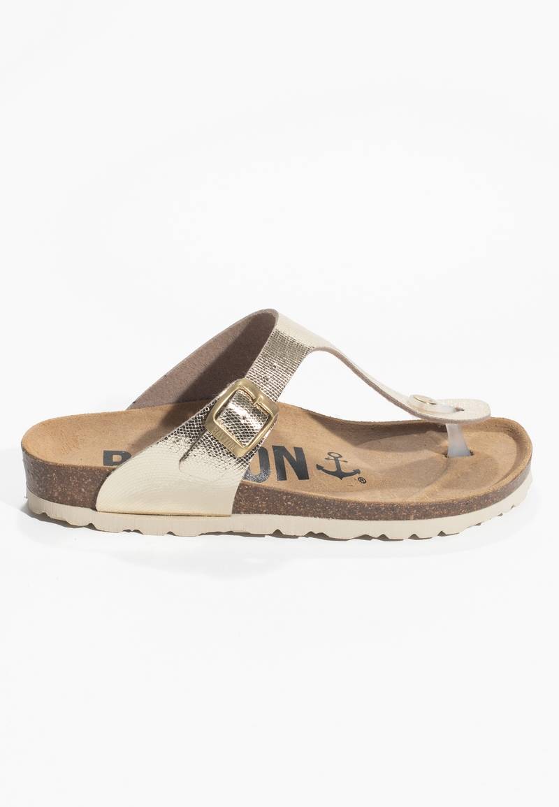 Gold Mercury Toe-Strap Sandals