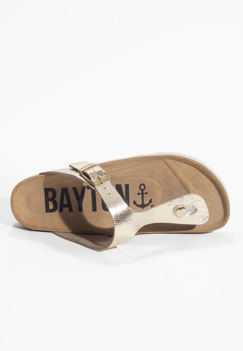 Gold Mercury Toe-Strap Sandals